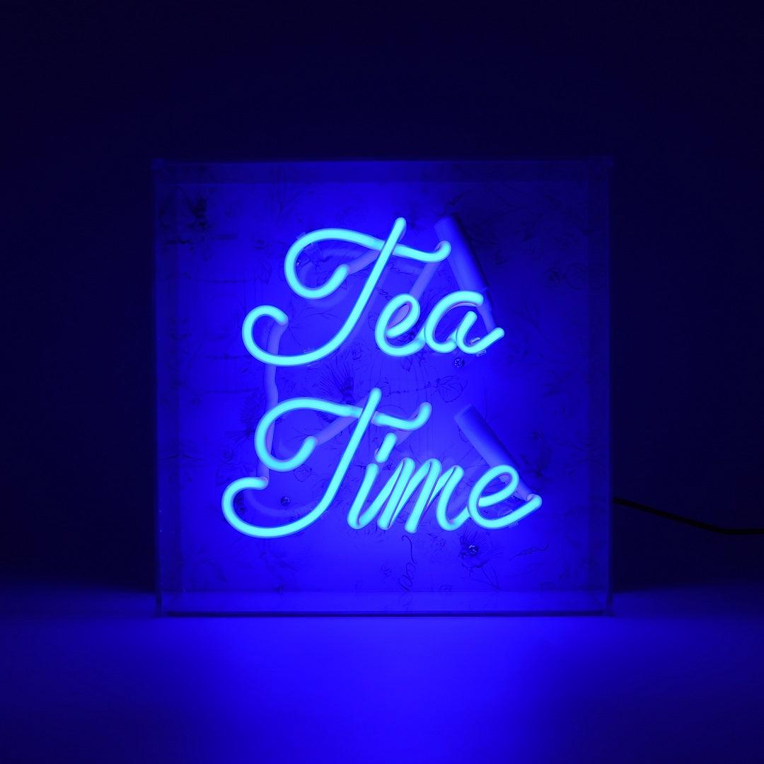 "Tea Time" Glas Neon Box - TOM NEON