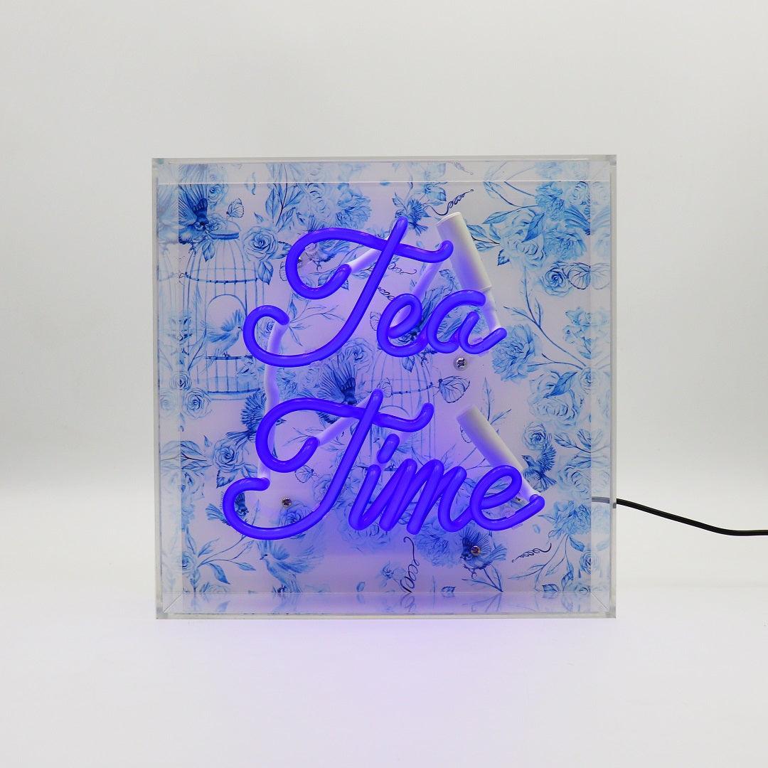 "Tea Time" Glas Neon Box - TOM NEON