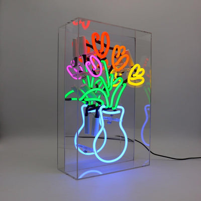 "Tulips" Large Glas Neon Box - TOM NEON
