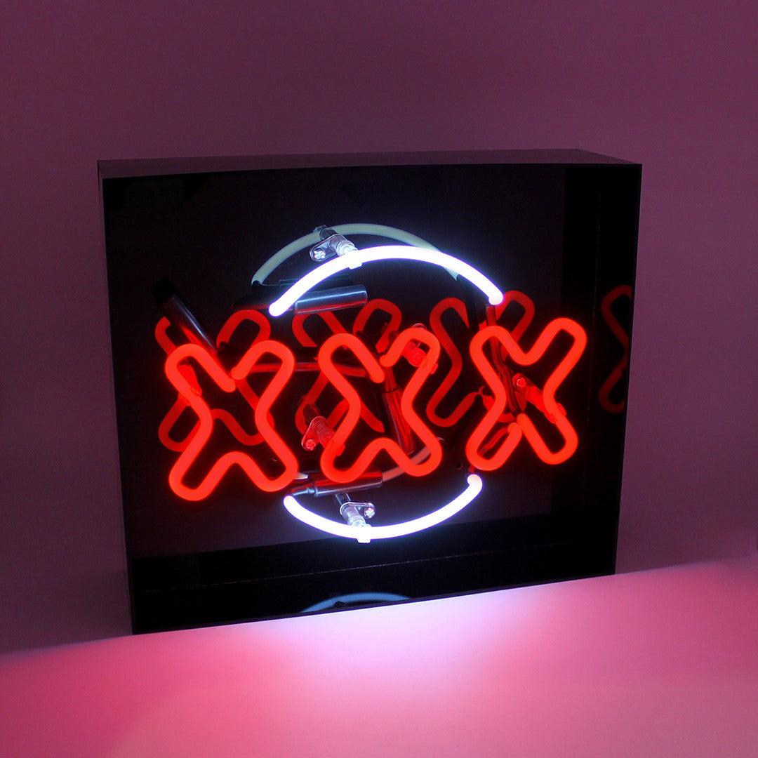 "XXX" Glas Neon Box - TOM NEON