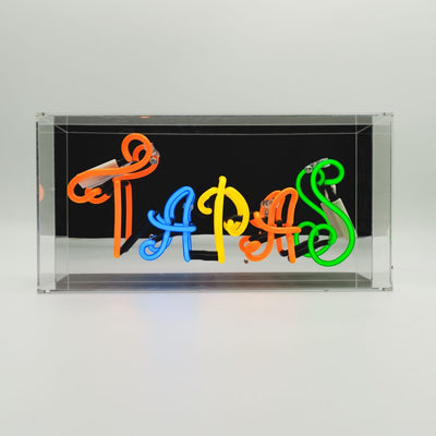 Tapas Glas Neon Box | Bunte Neon Dekoration für kulinarische Lebensfreude im spanischen Stil