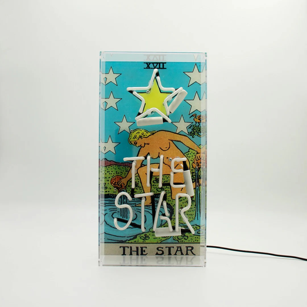 "Tarot The Star" Glas Neon Box