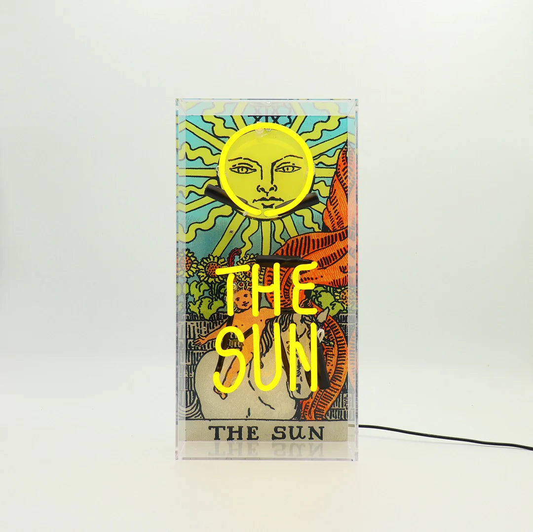 "Tarot The Sun" Glas Neon Box