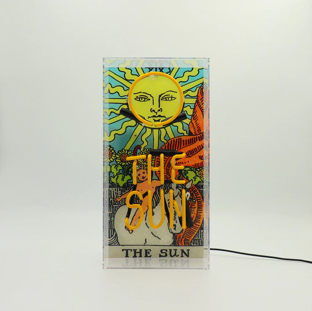 "Tarot The Sun" Glas Neon Box