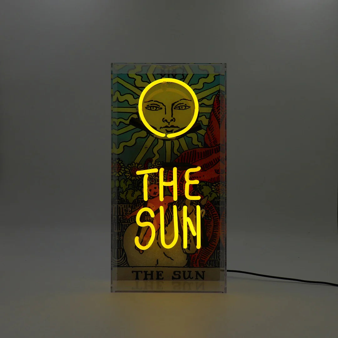 "Tarot The Sun" Glas Neon Box