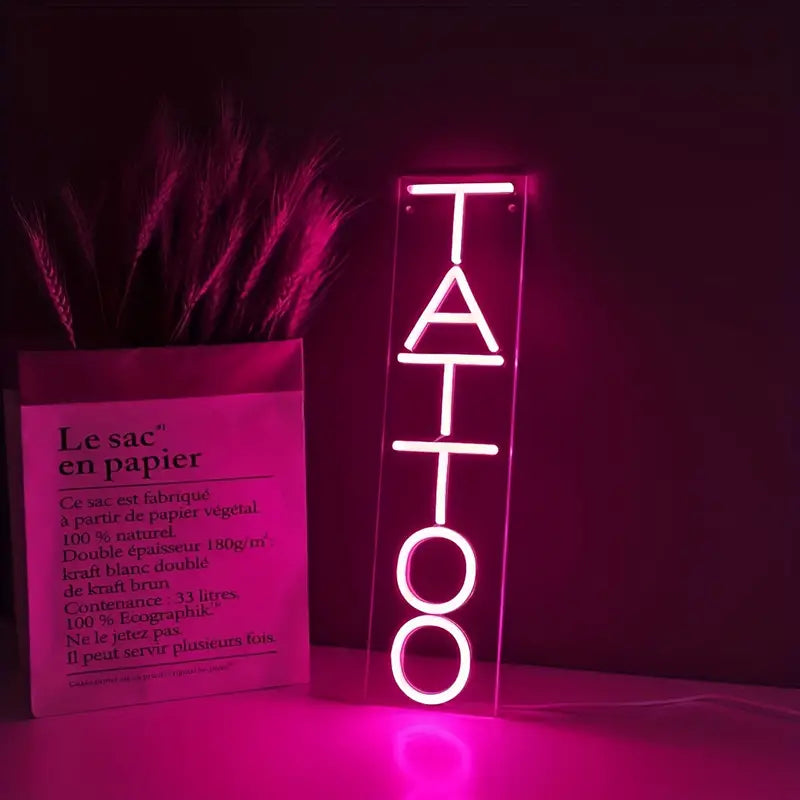 Tattoo LED Neon Schriftzug  – USB Neon Sign – Perfekte Geschenkidee | TOM NEON