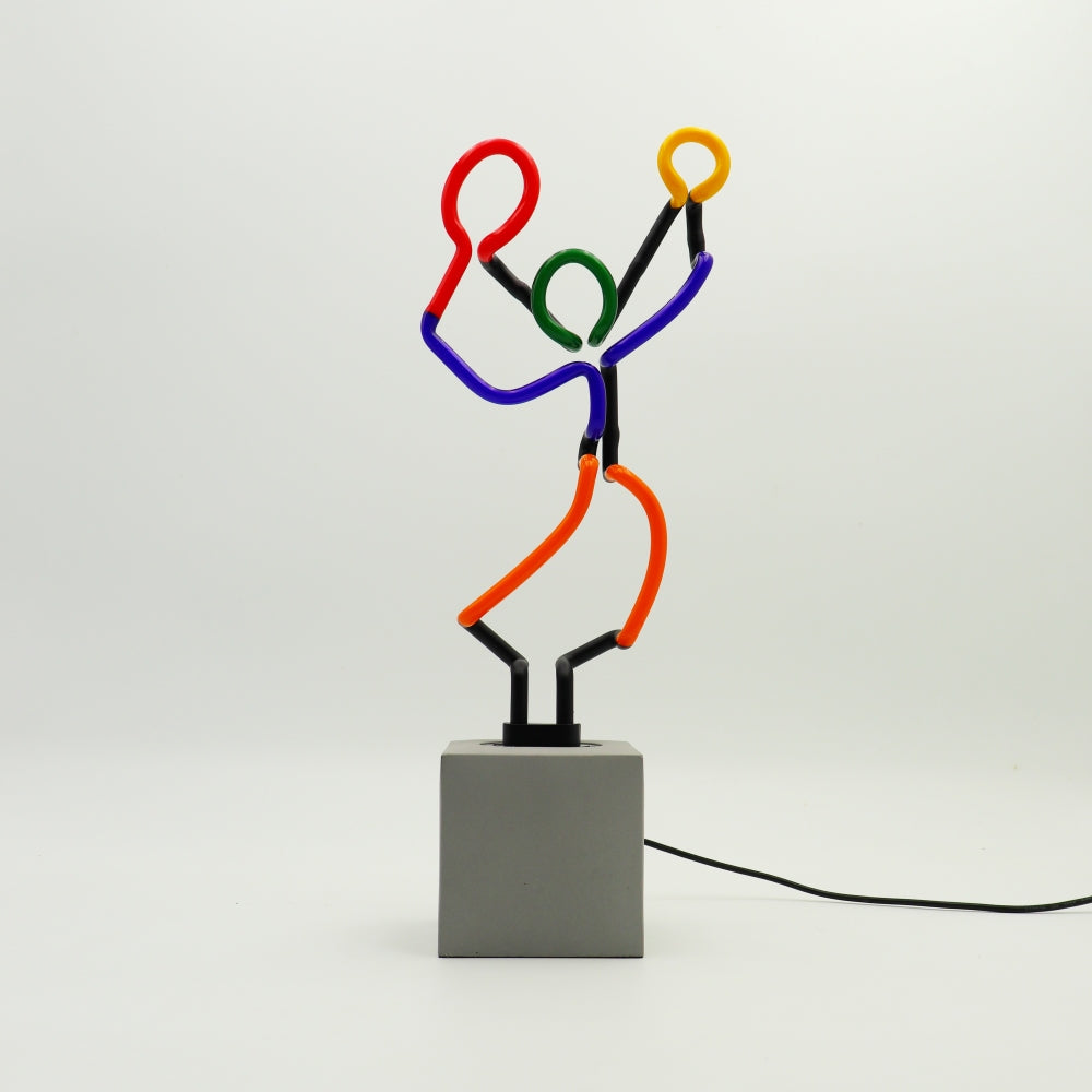 "Tennis" Glas Stand-Neon