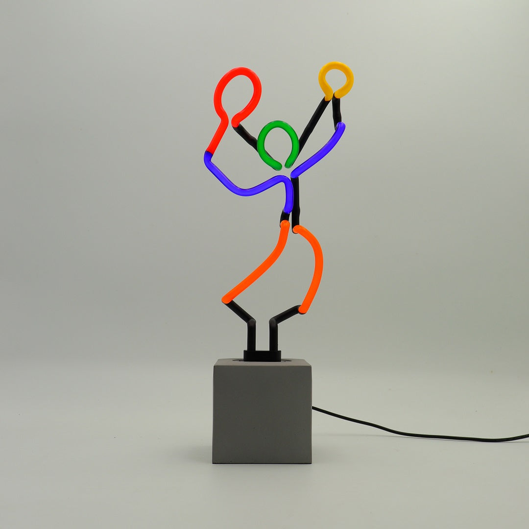 "Tennis" Glas Stand-Neon