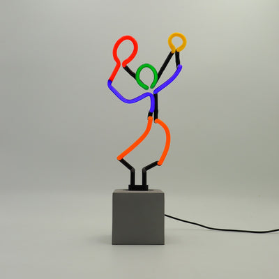 "Tennis" Glas Stand-Neon