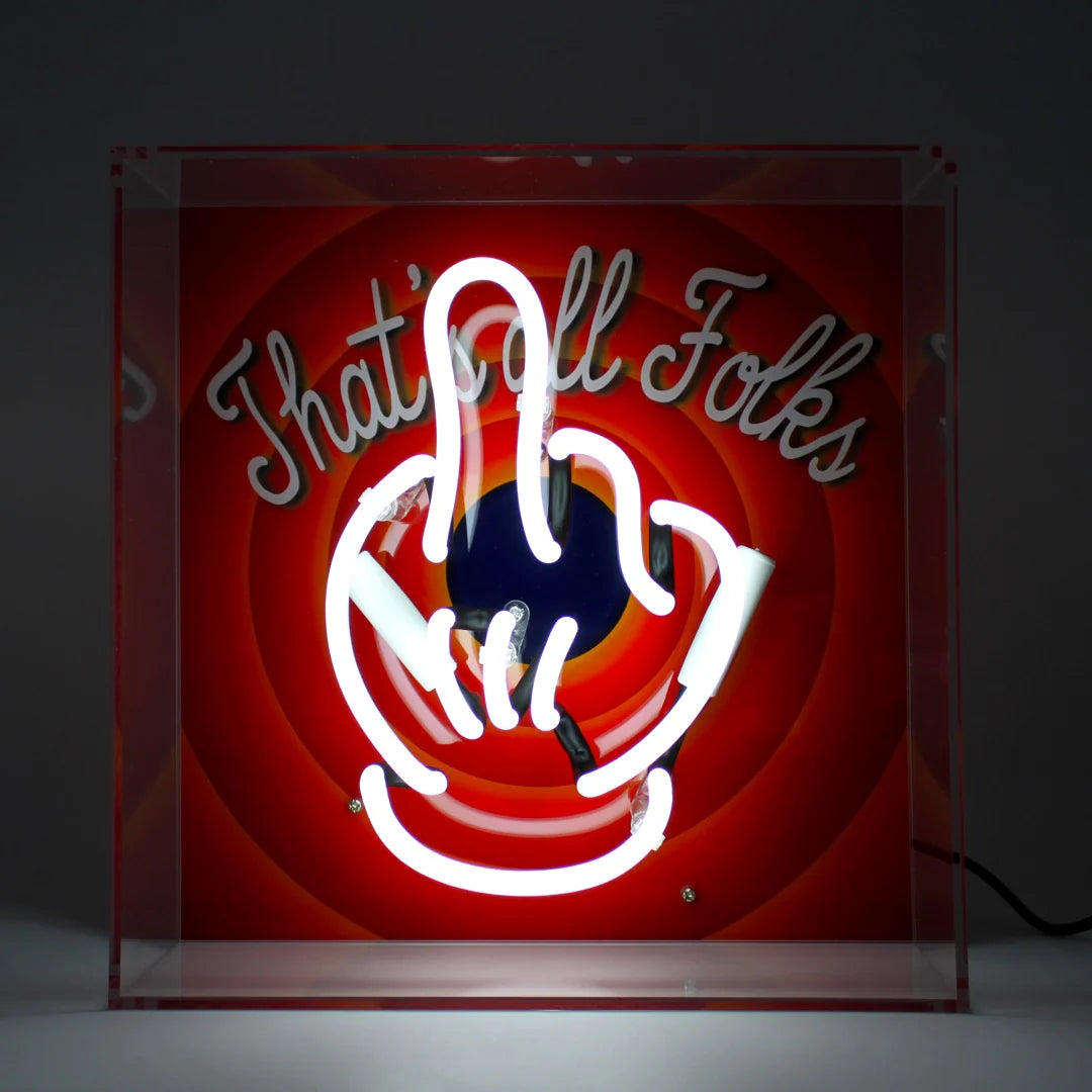 "That's all Folks" Glas Neon Box