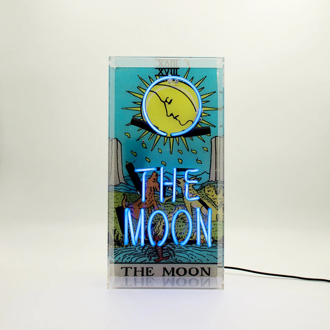 "Tarot The Moon" Glas Neon Box