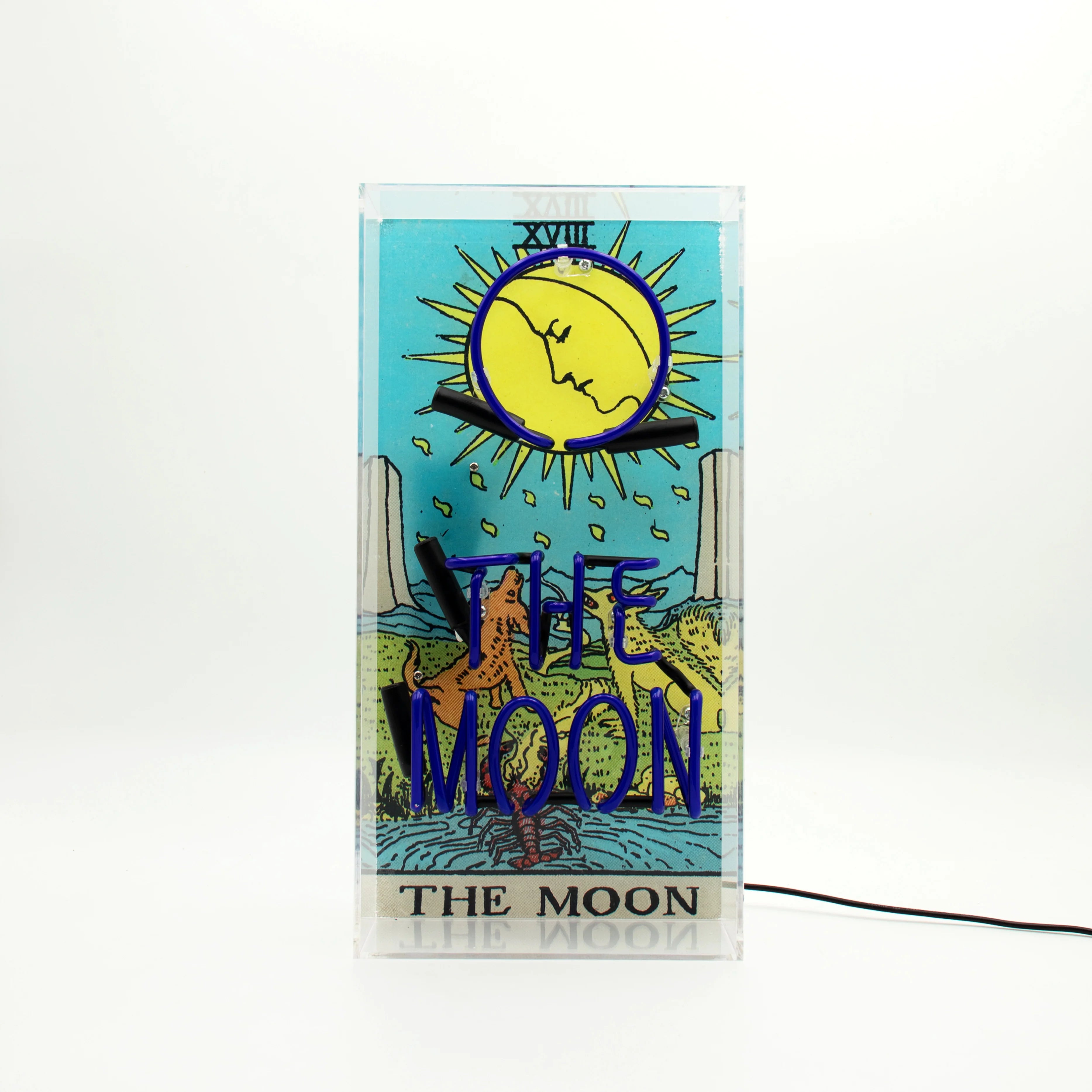 "Tarot The Moon" Glas Neon Box