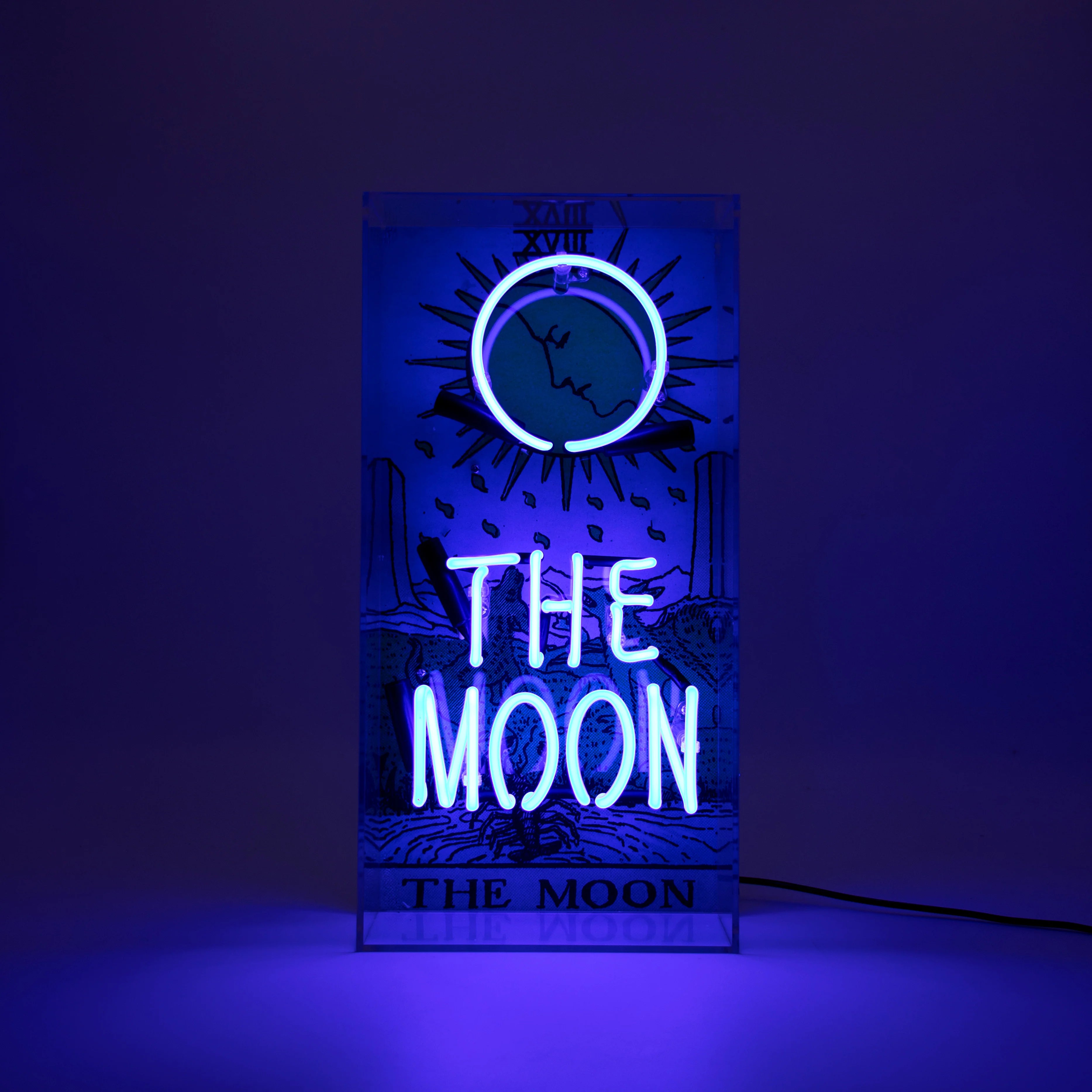 "Tarot The Moon" Glas Neon Box