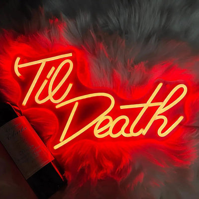 Til Death LED Neon Schriftzug – USB Neonschild Sign – Perfekte Geschenkidee
