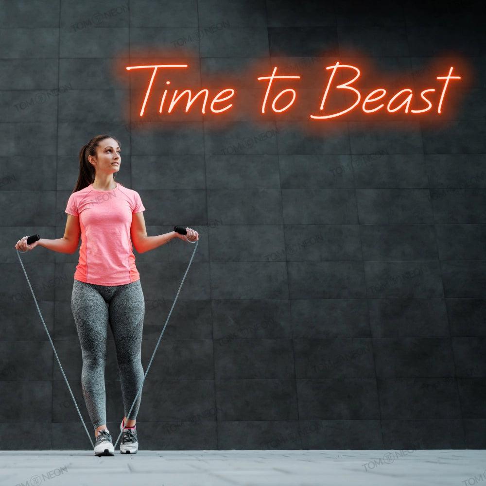 "Time to Beast" Neon Schild Schriftzug LED Leuchte - TOM NEON