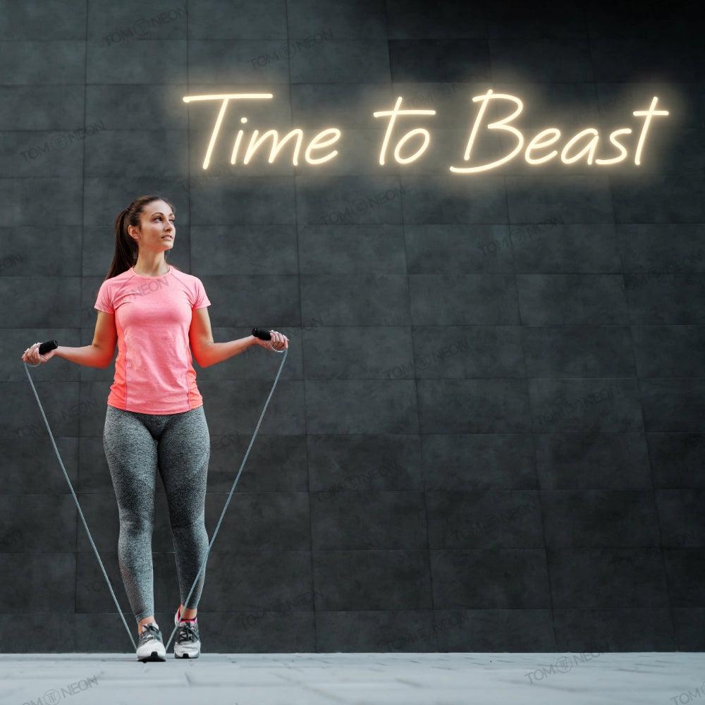"Time to Beast" Neon Schild Schriftzug LED Leuchte - TOM NEON