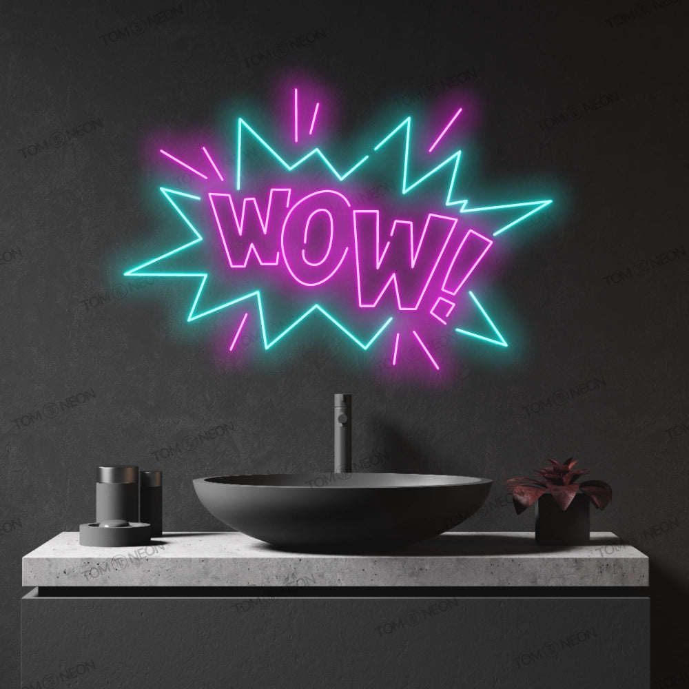 Wow! Neon Schild - enthusiasm & energy for your home