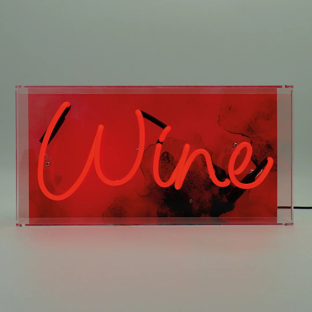 "Wine" Glas Neon Box