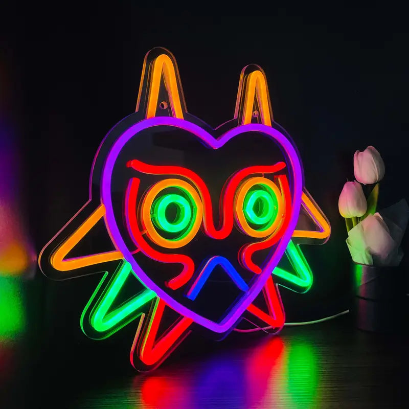 Zelda Mask Led Neon Sign - USB neon shield Sign - Perfect gift idea | Tom Neon