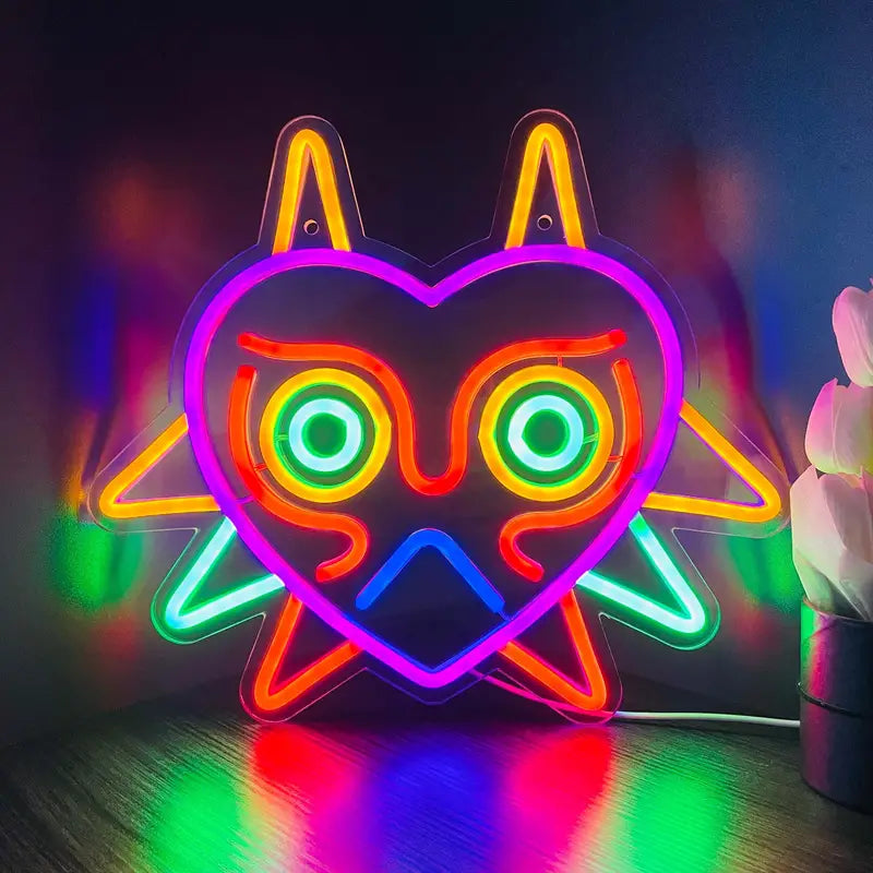 Zelda Mask Led Neon Sign - USB neon shield Sign - Perfect gift idea | Tom Neon