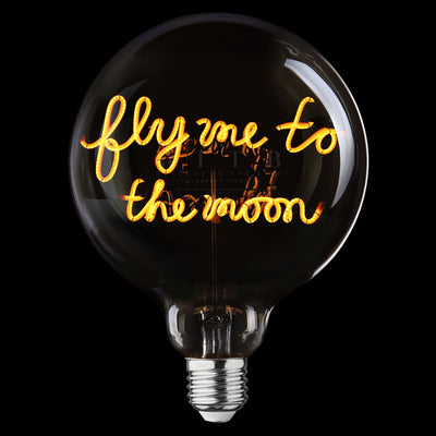 „Fly Me to the Moon“ Akku LED Deko-Glühbirne – Botschaftsleuchte