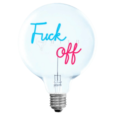 „F*ck Off“ Akku LED Deko-Glühbirne – Produktansicht