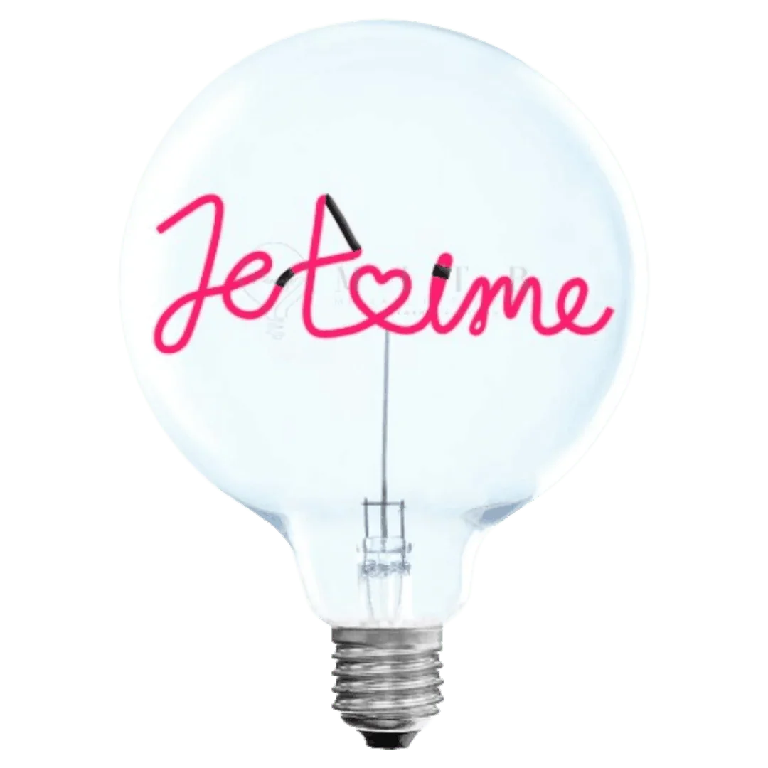 „Ich liebe dich“ Akku LED Deko-Glühbirne – Produktansicht