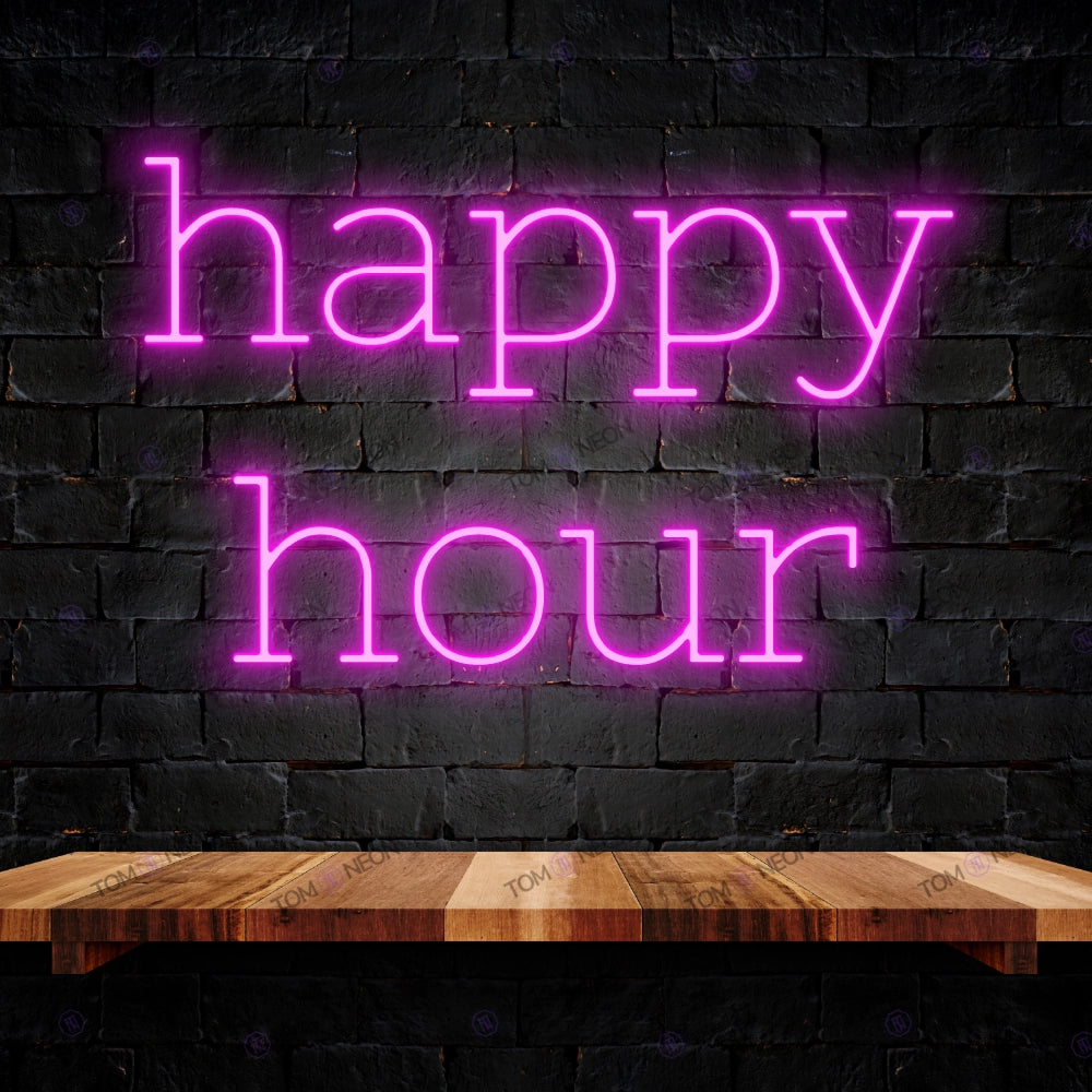 Happy Hour Led Neon lettering Sign - sociable atmosphere for your bar