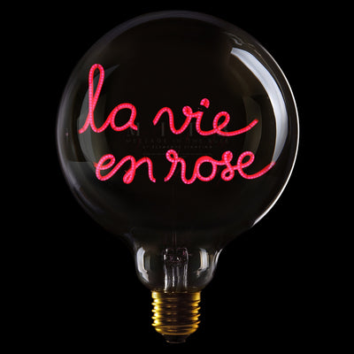 "la vie en rose" LED Deko-Glühbirne – Botschaftsleuchte