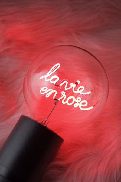 "la vie en rose" LED Deko-Glühbirne – Botschaftsleuchte