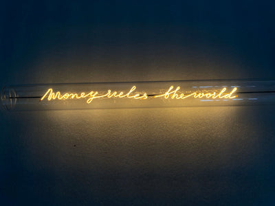 „Money Rules the World“ Deko-Leuchtröhre – Botschaftsleuchte