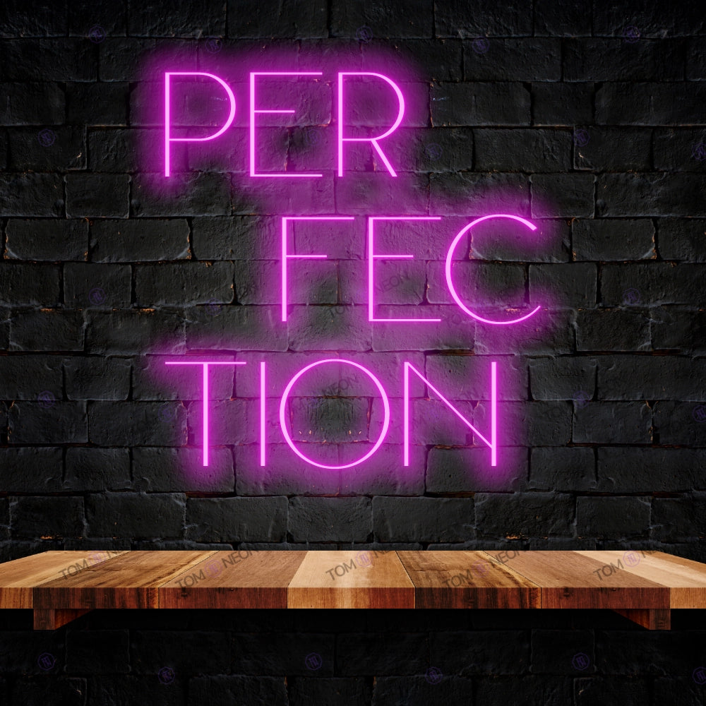 Perfection LED neon lettering sign - Elegant LED neon shield | Tom Neon