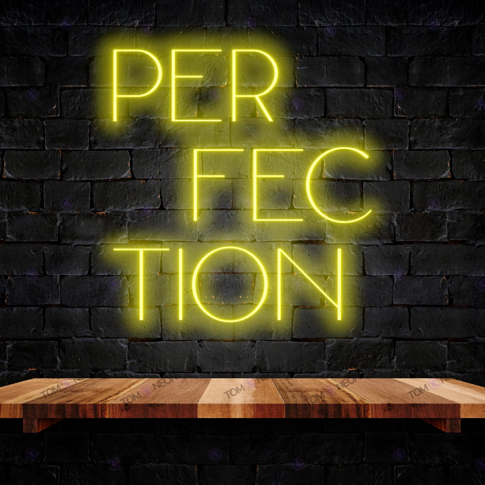 Perfection LED neon lettering sign - Elegant LED neon shield | Tom Neon