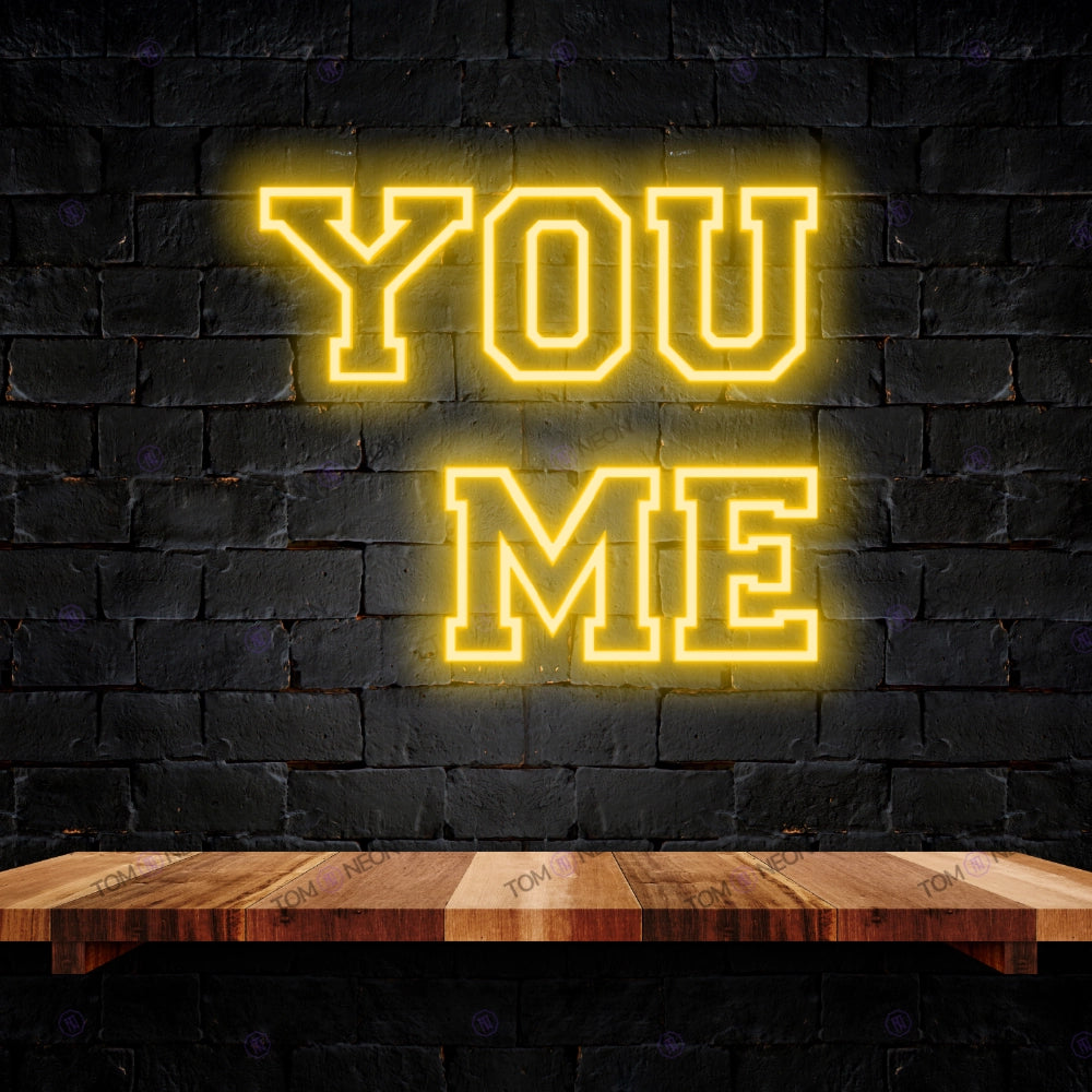 You me led neon lettering sign - romantic LED neon shield | Tom Neon