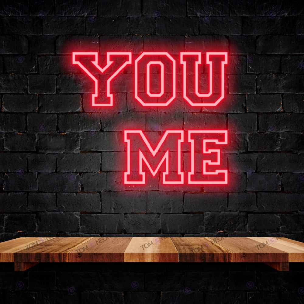 You me led neon lettering sign - romantic LED neon shield | Tom Neon