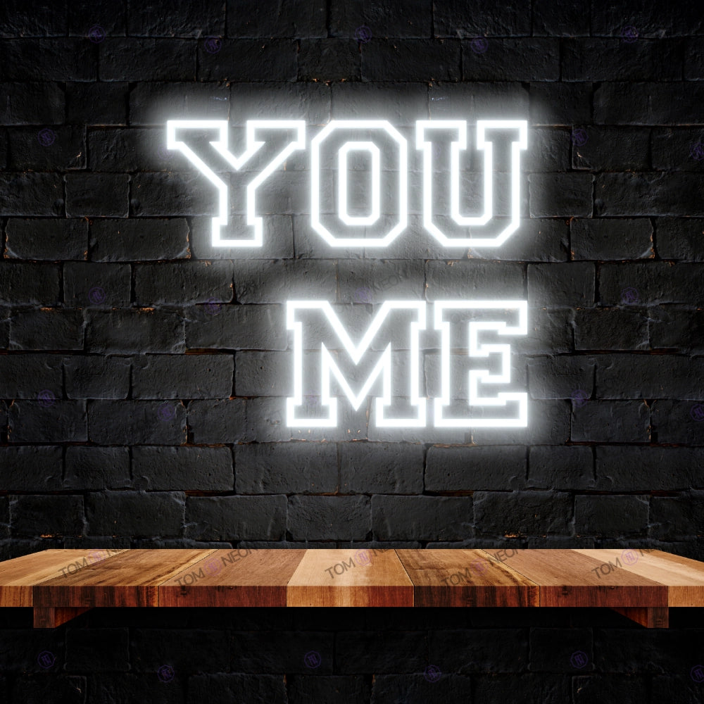 You me led neon lettering sign - romantic LED neon shield | Tom Neon